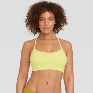 Womens Lightly Lined Racerback Pullover Bralette Yellow - Auden MEDIUM 34C 36B